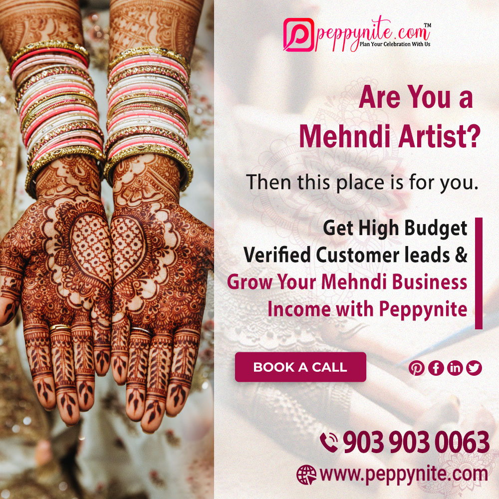 peppynite's tweet photo. This upcoming wedding season, Boost up your Mehndi Business with https://t.co/k4T4Z7m6px by getting High-Budget Verified Customer Leads. 
.
Contact us on: 9039030063 
Visit us at: https://t.co/31OV7r6jII 
.
#weddingmehndi #mehnditrends #traditionalmehndi #mehndiartist #mehndiart https://t.co/wK4SO3r4nb