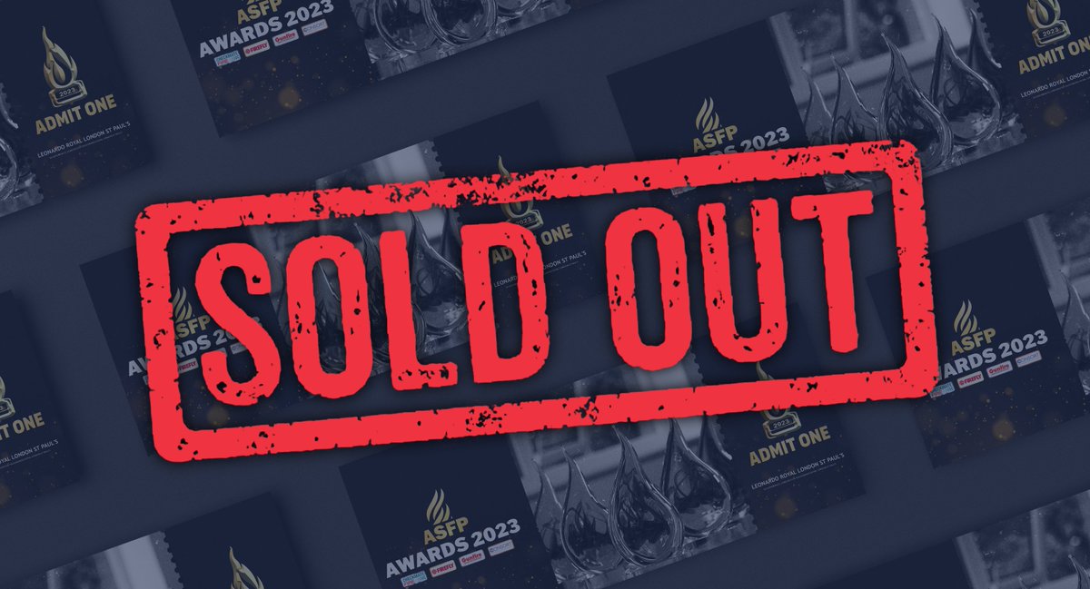 ASFP (@asfpuk) on Twitter photo The #ASFP #Awards are now Fully #SOLDOUT!
Thank you to everyone who bought tickets, we look forward to seeing you on the night
If you still want to attend please email us at info@asfp.org.uk and you will be the first person we contact if space is made available The #ASFP #Awards are now Fully #SOLDOUT!
Thank you to everyone who bought tickets, we look forward to seeing you on the night
If you still want to attend please email us at info@asfp.org.uk and you will be the first person we contact if space is made available