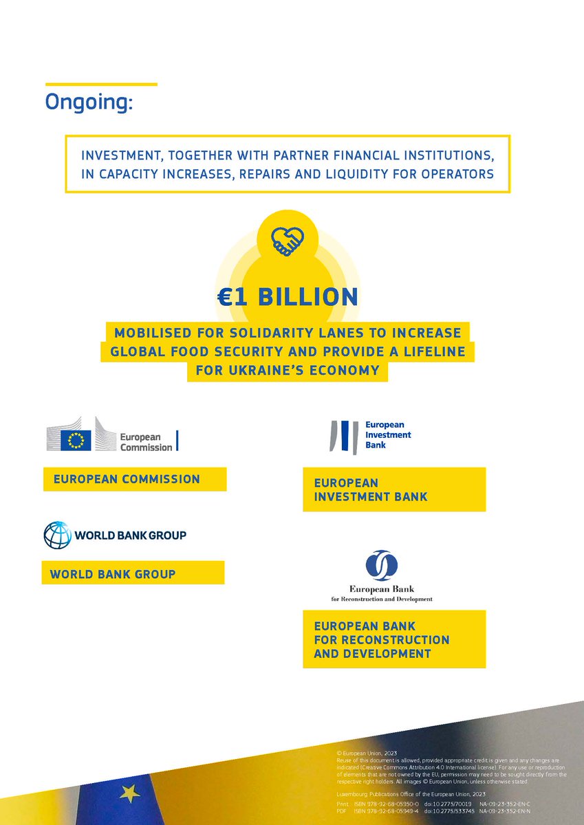 Russia terminated the Black Sea Grain initiative, threatening the food security of many in the world

We will continue working to bring grain and other agri products from Ukraine to the world, through our Solidarity Lanes

Have a look at what the Solidarity Lanes have achieved⤵️