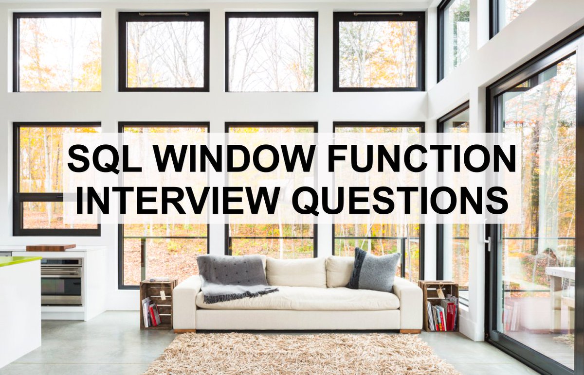 NickSinghTech's tweet image. Advanced SQL Interviews LOVE to test you on Window Functions.
Here's 4 real SQL interview questions from Uber, Google, Spotify & Wayfair to practice SQL window functions like:
• LEAD()
• LAG()
• RANK()
• DENSE_RANK()
• ROW_NUMBER()
• NTH_VALUE()
🧵👇