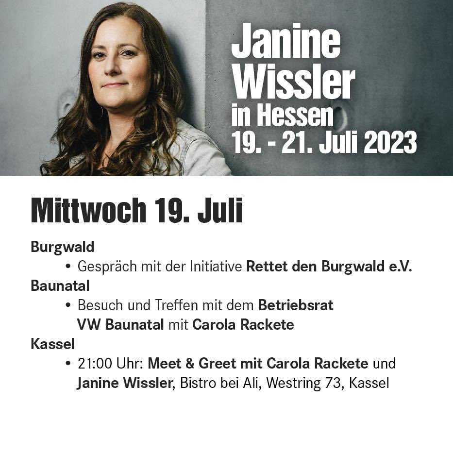 Janine_Wissler's tweet image. Heute startet meine Sommertour durch #Hessen mit dem Schwerpunk sozial-ökologischer Umbau. Los geht es mit einem Gespräch mit der Initiative "Rettet den Burgwald". Danach treffe ich gemeinsam mit @CaroRackete den Betriebsrat von VW Baunatal. Abends in Kassel.
#DieLinke #Rackete