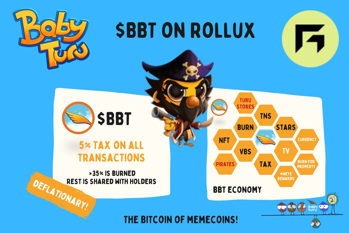BabyTuruNFT's tweet photo. Don't miss out on the Pre-sale of this #Multichain #Meme token live on @GoRollux, powered by @WeEconomy on the @RolluxL2 blockchain 🎉 With its debut on the 4th blockchain, #BabyTuru is ready to conquer the crypto universe 
https://t.co/0tkeK7j1qY
#BBT #Polygon #BSC #Tron #Rollux https://t.co/QhgEsGdt0V