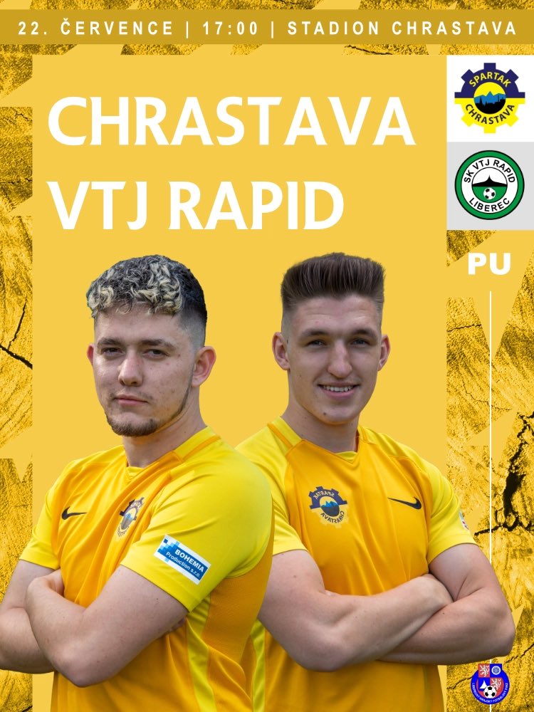 tjspartak's tweet photo. U23 🅰️ TEAM = FRIENDLY MATCH 22.07.2023 od 17:00
Tuto sobotu nás čeká první přatelské utkání proti celku VTJ Rapid Liberec ⚽️ #tjsch #chrvtj přijďte fandit 💙💛 #modrozlutasila https://t.co/CqSYBoFOI4