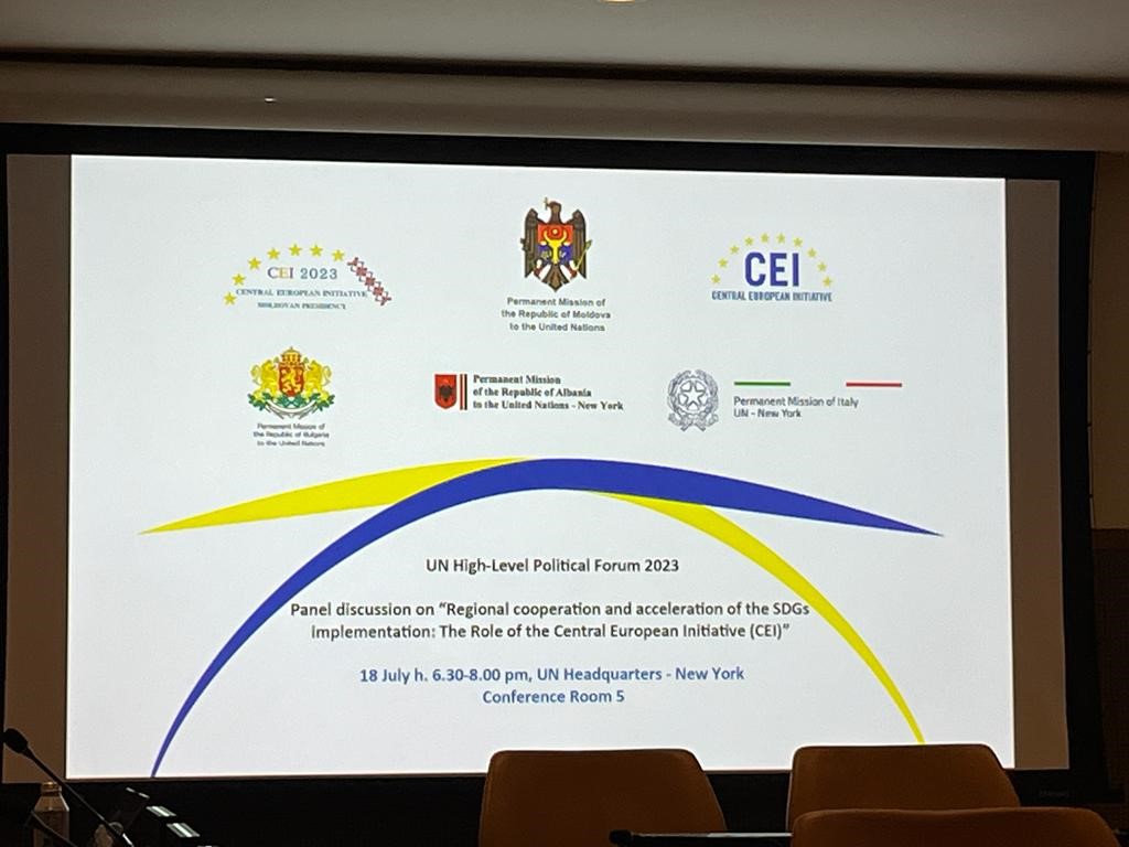 CEI_Secretariat's tweet photo. 📢w/#MoldovanCEIPresidency, through Permanent Mission of Republic of 🇲🇩to #UN, we hosted side-event at #UNHighLevelPoliticalForum on #SustainableDevelopment to showcase good practices in #RegionalCooperation & partnerships supporting #UN2030Agenda #SDGs
ℹ️https://t.co/vanduOpSRj https://t.co/FXE2dXcANd
