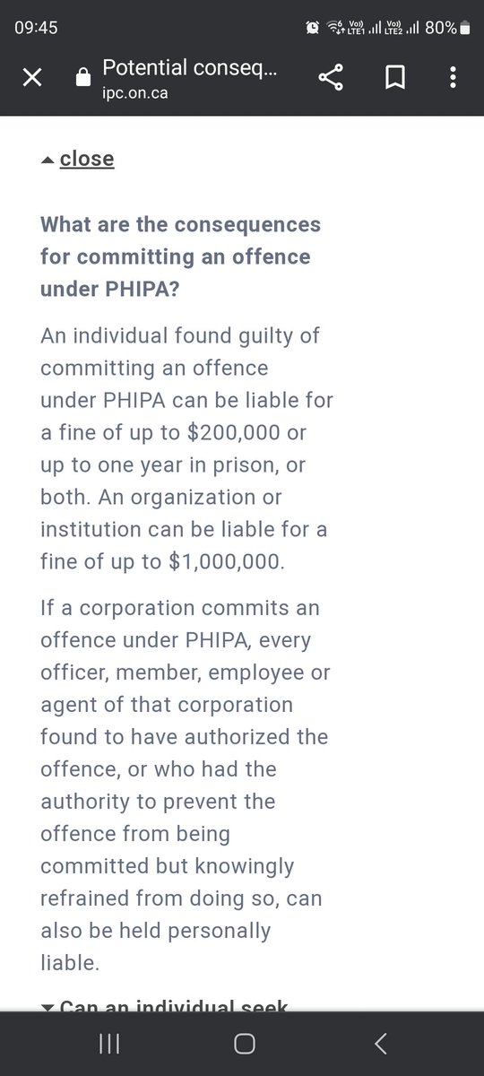 @thefemaleyee @runninglos619 @sauvamemte For violating someone's privacy by accessing their medical records? Yes you could. Americans have HIPAA, you guys have PHIPA