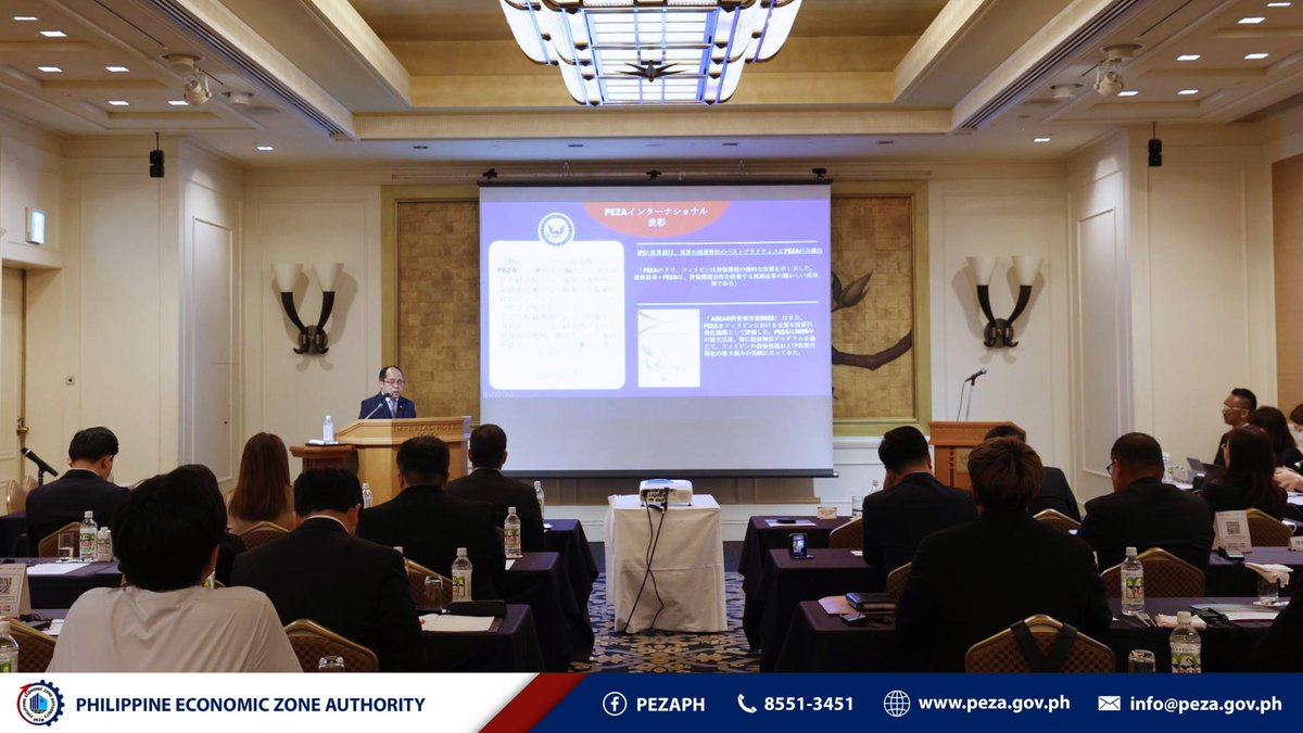 🔎 𝐋𝐎𝐎𝐊! | PEZA Dir. Gen. Tereso O. Panga continues to pitch the Philippines as an investment haven in Asia to Japanese investors during the Philippine-Japan Investment Forum: Investment Opportunities in Economic Zones and Industrial Parks held yesterday, 18 July.