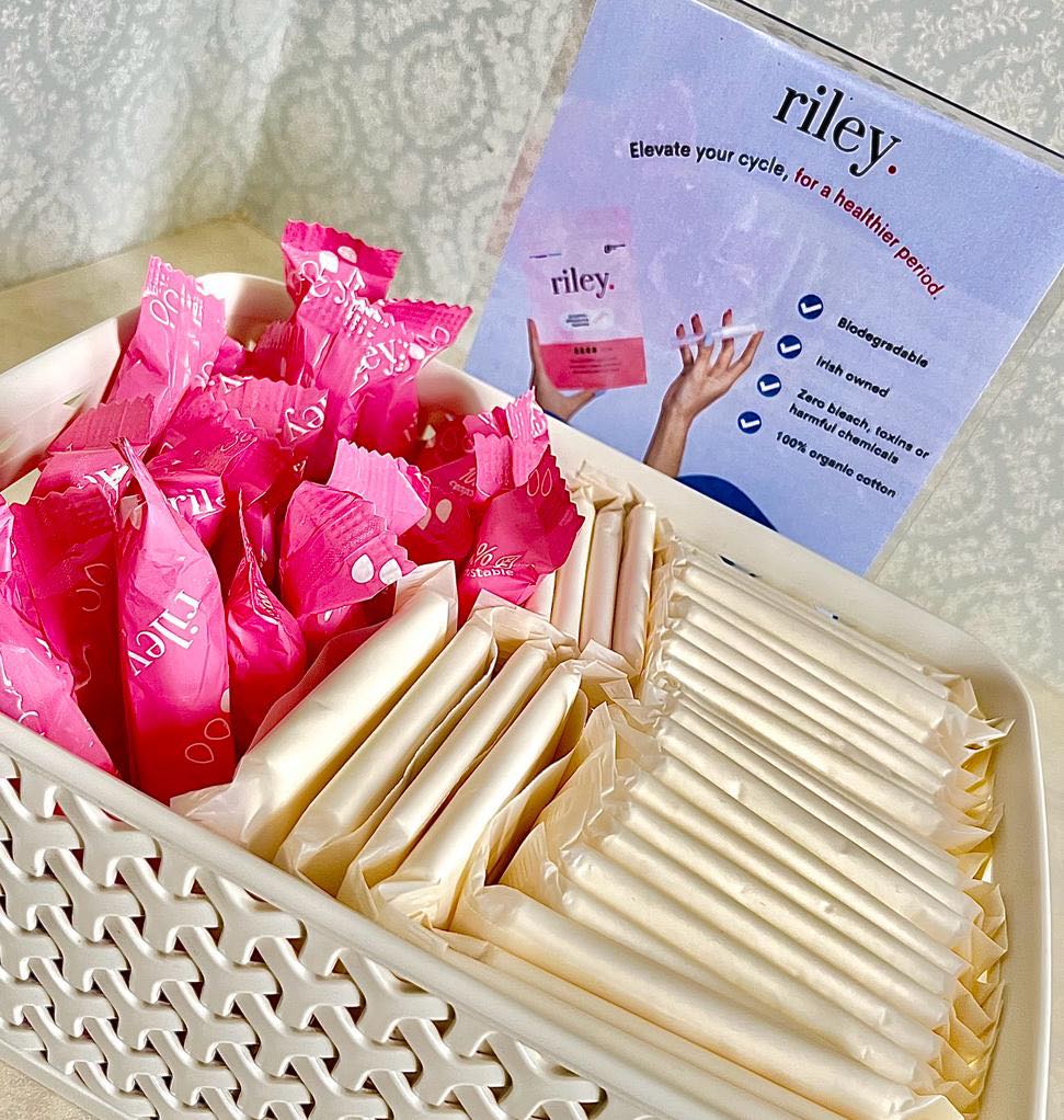 EvolveWomen_'s tweet photo. Free period care!As part of our recent partnership with @weareriley21 there are now free period products available in our @Tarasis_ offices! #InclusivityMatters #RileyPeriodCare #EcoFriendlyPeriods #WorkplaceWellbeing #femaleledcompany #tarasisfoundation https://t.co/Ga2XJaT9Fo
