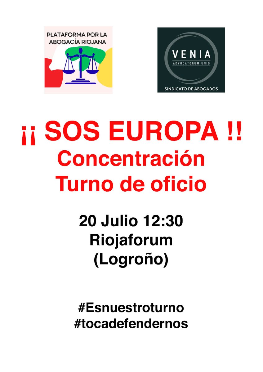 PAbogaciaRioja's tweet photo. Cómo nos gusta el cierzo (EN VERANO,claro).

Y como el cierzo, os refrescamos: 

MAÑANA OS ESPERAMOS EN RIOJAFORUM PARA Q  LOS EUROPEOS VEAN A LOS ABOGADOS Y LA PAUPÉRRIMA SITUACIÓN EN LA QUE NOS ENCONTRAMOS ¡OS ESPERAMOS!

PD a ver si hoy nos tenemos que tomar el café calentito https://t.co/q7WqR1C7xP