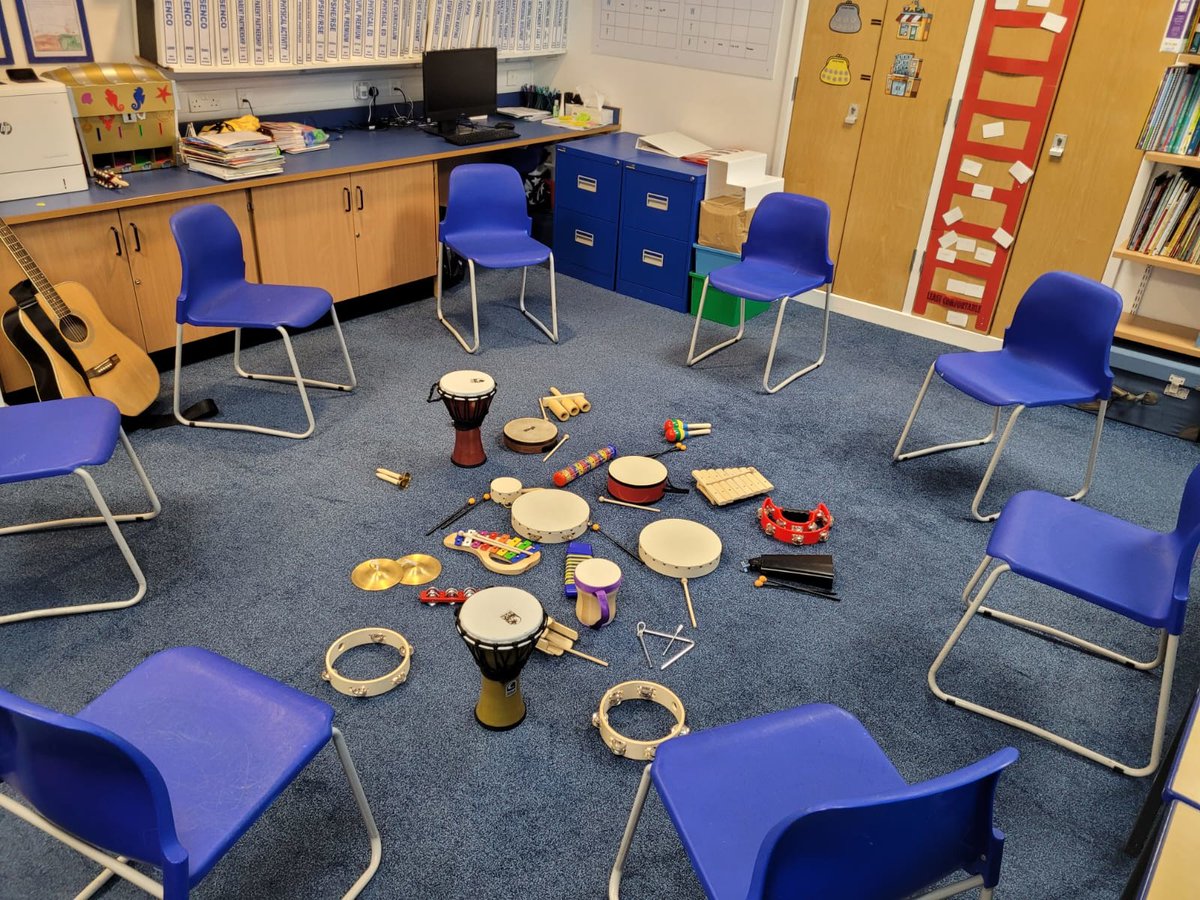 MusicTherapyWks's tweet photo. ๐ถ๐ At a West Midlands' Pupil Referral Unit, our therapist, Dan, transformed a group of students and staff into a unified team with engaging musical activities. The highlight? Pupils' directing teachers' play! ๐ต๐#ConnectWithMusic https://t.co/TpsVzaL0Uy