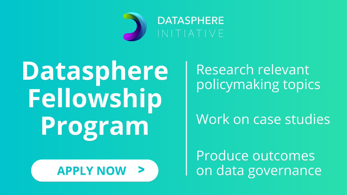 📢CALL FOR FELLOWS!   

The Fellowship Program brings together brilliant young minds from diverse disciplines to explore data governance challenges through the lens of the datasphere.   

Apply to be part of our next cohort before August 15, 2023 👉 thedatasphere.org/datasphere-job…