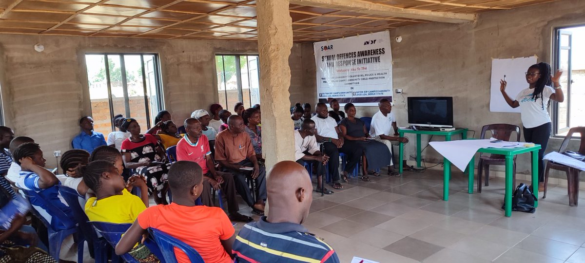 SOARInitiative's tweet photo. Under the @awdf01 project, The 60 volunteer members of the established IDP Camp/Community Child Protection Committee members (CCPC) in Anyiin and Uikpam, Benue State, were trained for 3 days to equip them with the knowledge to respond sexual violence against girls. https://t.co/nVbS0qXyJP