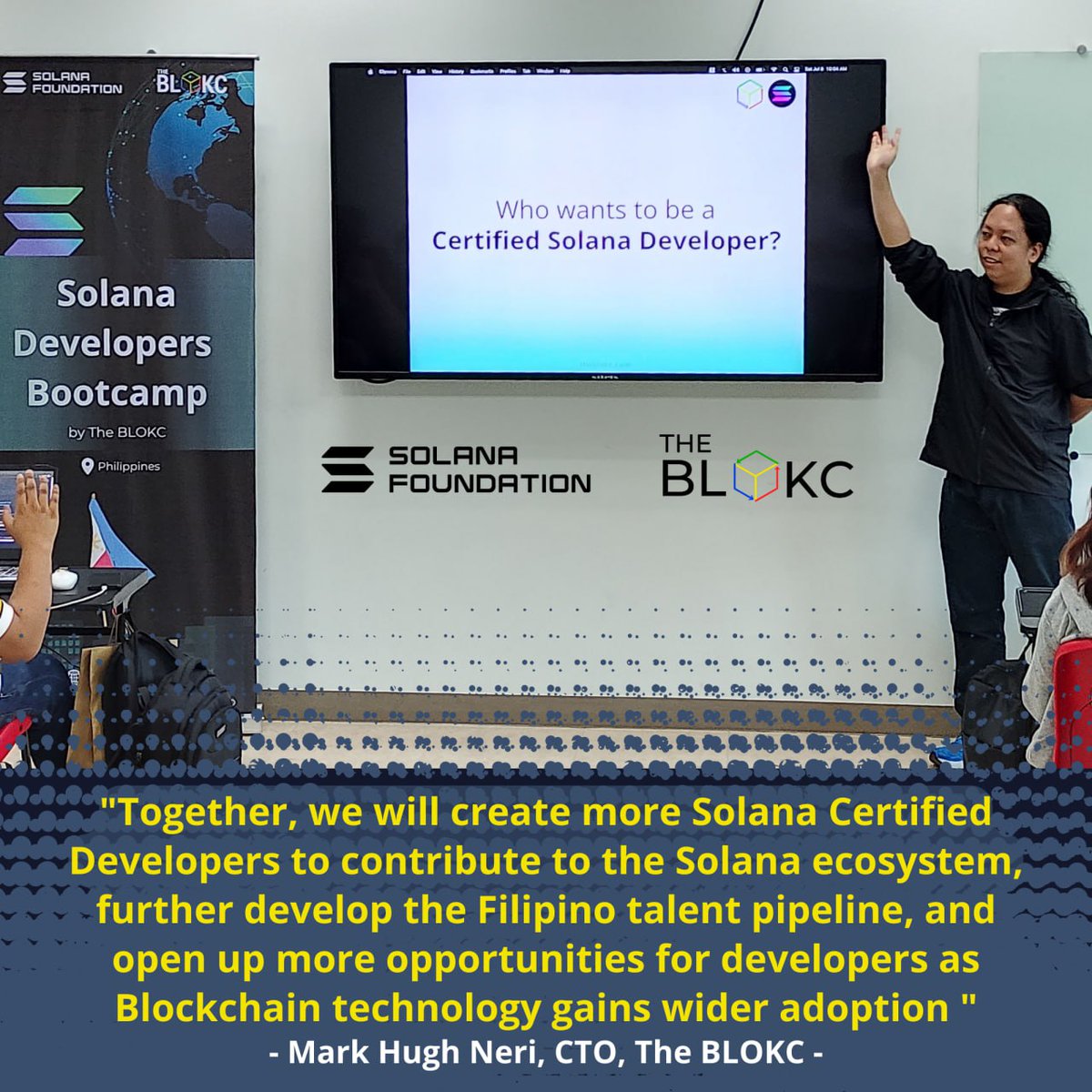 theblokcgroup's tweet image. ❓Are you ready to become a Certified SOLANA Developer?

💻 Join us as Mark Hugh Neri, The BLOKC&apos;s CTO, guides you through the journey of learning the SOLANA protocol, powered by 
@SolanaFndn 
 
📝 Register now!
lu.ma/SFxBLOKC

#SolanaDevelopersBootcamp
#SolanaFoundation