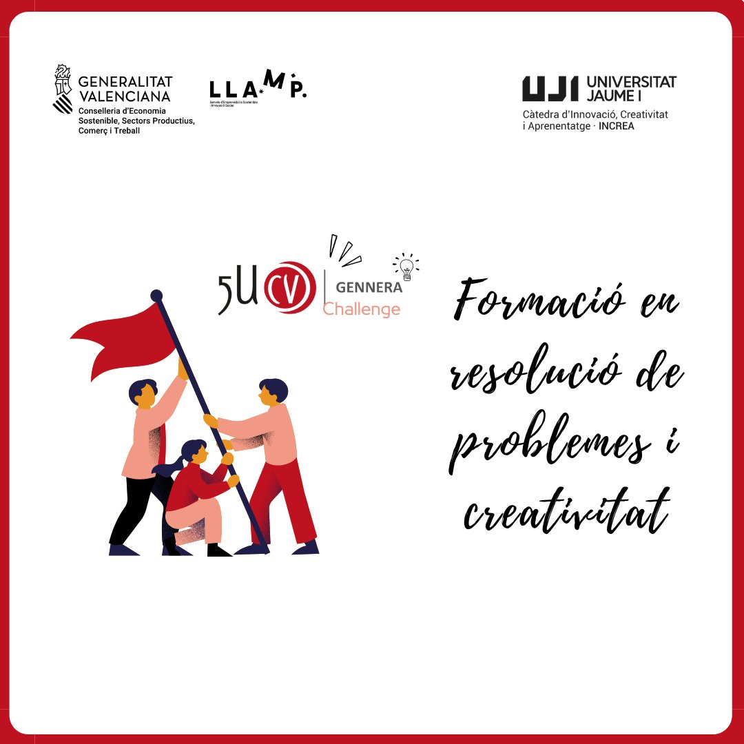 cINCREA's tweet image. Tens ganes d'enfrontar nous reptes? 💪 El 5U CV Gennera Challenge és el teu moment per destacar! 📷 No ho penses més i inscriu-te en: e-ujier.uji.es/pls/www/!uji_f… #SOMUJI #LLAMP