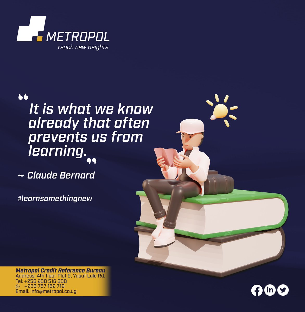 Metropol_Uganda's tweet photo. Continuous learning is the cornerstone for personal growth.
#learnsomethingnew https://t.co/5YI7G2Q9LX