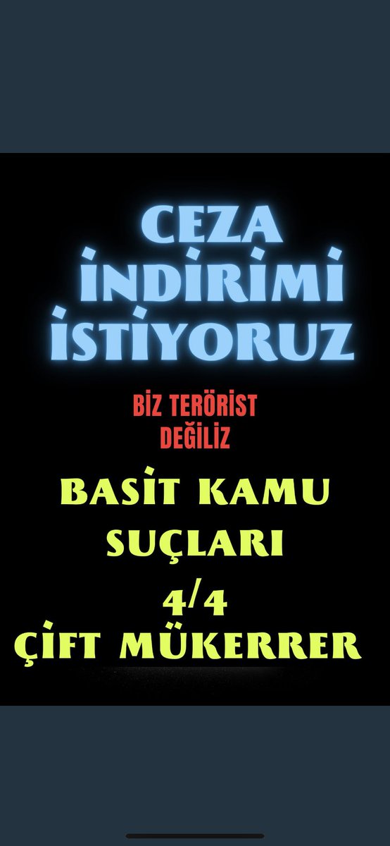 2. Mükerrer 4/4 gerçek adalet istiyor 

#CiftMukerrereAdalet

2.Mükerrer 4/4 basit suçlara idama mahkum edildi‼️
Yasadan yararlanmak istiyoruz✅
Açık ve Denetim hakkı istiyoruz ✅

<a href="/yilmaztunc/">Yılmaz TUNÇ</a> <a href="/ramazancan0071/">Ramazan CAN🇹🇷</a> <a href="/avabdullahguler/">Abdullah Güler</a> <a href="/Emine_Gozgec16/">Av. Emine Yavuz Gözgeç</a> <a href="/cuneytyuksel_/">Prof. Dr. Cüneyt Yüksel</a> <a href="/AYMBASKANLIGI/">Anayasa Mahkemesi</a>