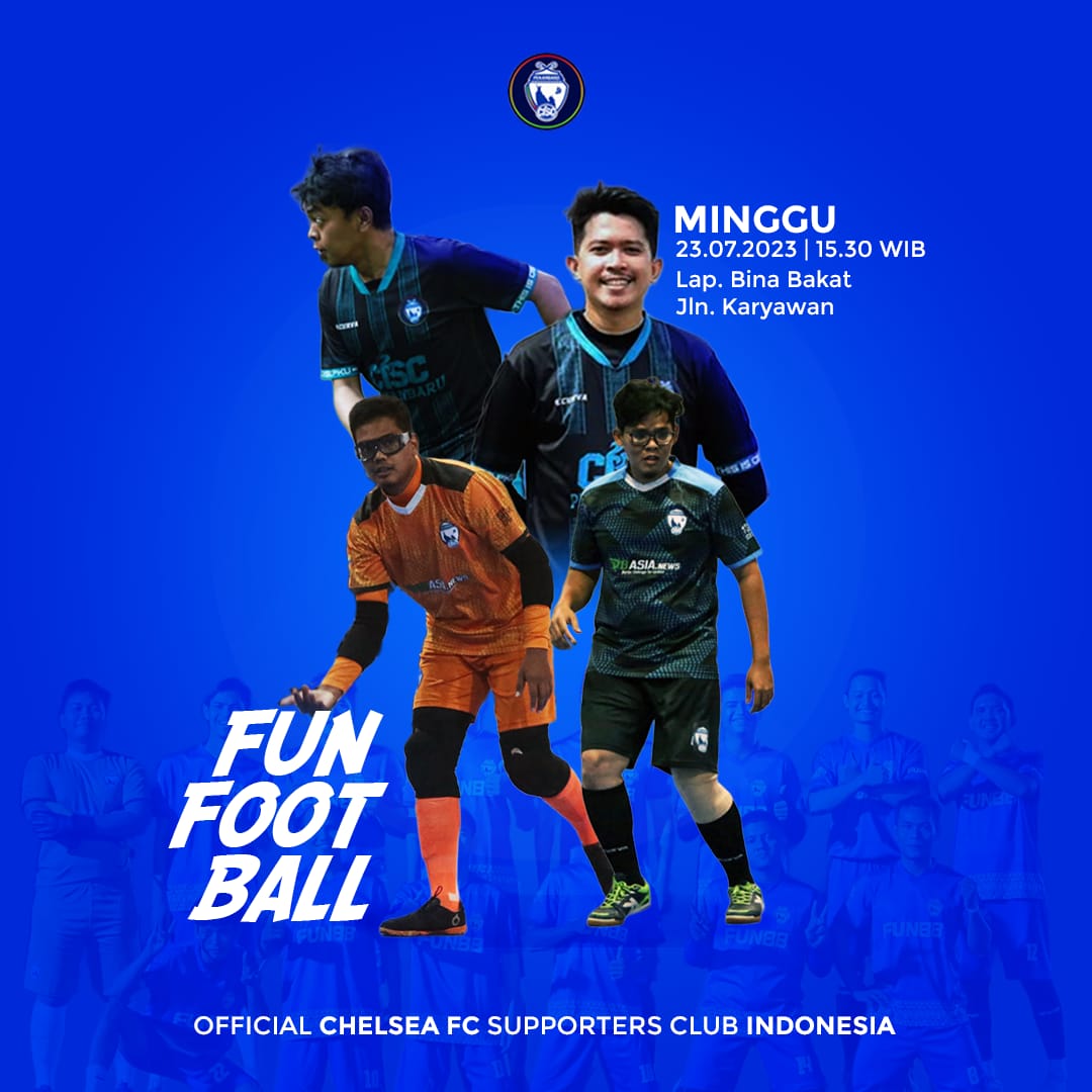 [ INFO - FUN FOOTBALL CISC PEKANBARU ]

🗓️: Sunday, July 23
⌚: 3.30 PM
🏟️: Lapangan Bina Bakat 
💵: Player 35k, Keeper 20k ( Rompi, Air, Photo )
👕: CHELSEA/CISC Tshirt 
☎️: (Ryan +6282170012149), (Farid +6285375894144)

#FunFootballCISCpekanbaru #CISCPKU