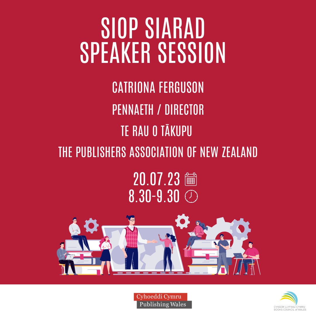 PublishingWales's tweet image. ⚠️YFORY / TOMORROW
Cyfle i glywed @catrferguson yn trafod y diwydiant cyhoeddi yn Seland Newydd

@Publishers_NZ Director Catriona Ferguson will be joining us to chat about the #publishingindustry in New Zealand 

🎟️Cofrestru / Register cyhoeddi.cymru/event/siop-sia…