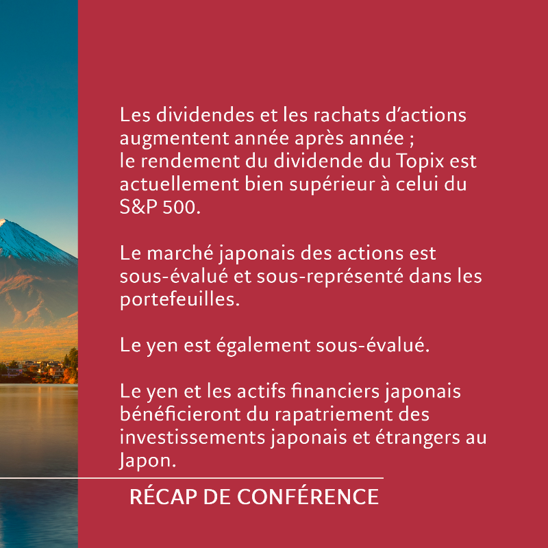 PictetAM_FR's tweet image. ¥ Un boom des investissements est en train de se produire au Japon ! Quelles perspectives pour le marché japonais ? avec Sam Perry, senior investment manager.
#RécapdeConférence #Japon #Action #MarchéActions