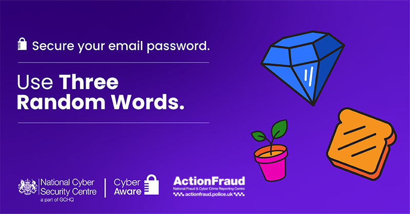 tsecrime's tweet photo. RT @ActionFraudUK: Improve your online security today by creating strong #passwords using 3 random words. See: https://t.co/SRGJfK2FOH #CyberProtect #3randomwords https://t.co/HiScF184UY