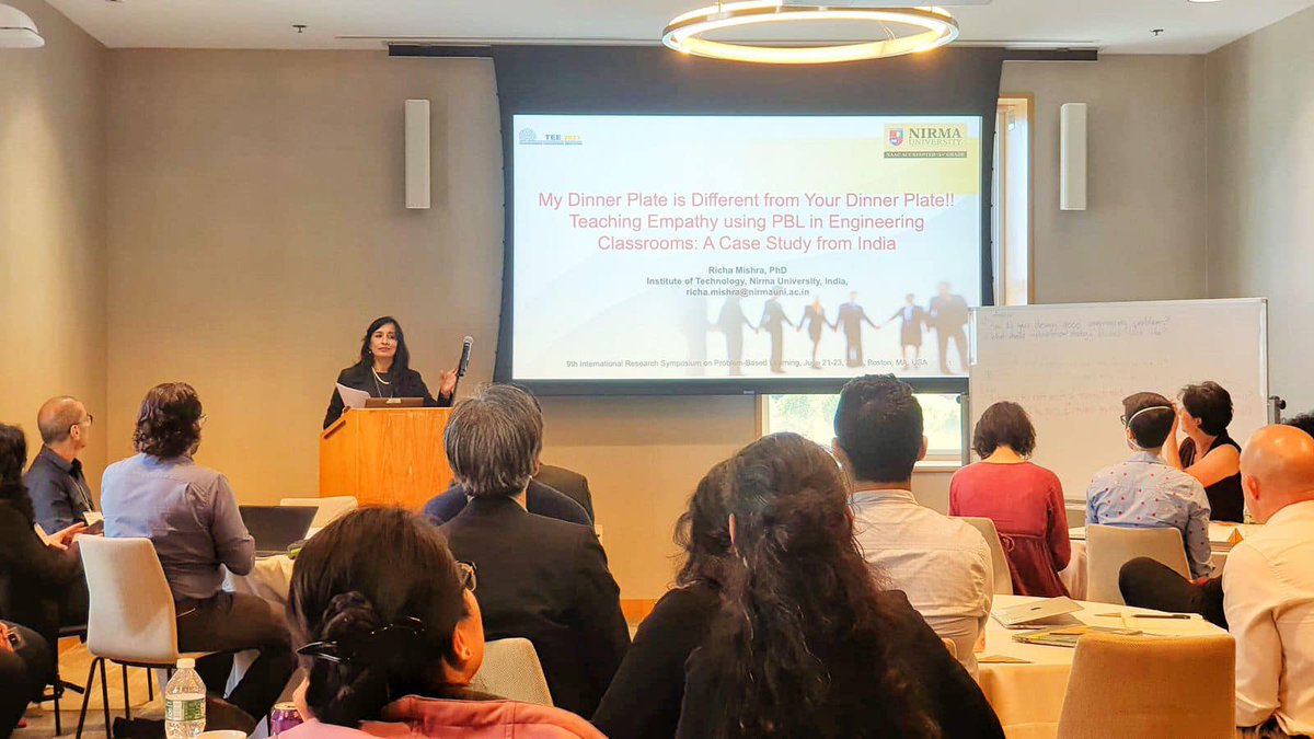 Dr Richa Mishra, Institute of Technology, Nirma University presented her research work in the 9th International Research Symposium on Problem-Based Learning (IRSPBL23): Transforming Engineering Education organized by MIT and Harvard University, ALBORG, University at Boston, USA https://t.co/rmmoQZA4RZ