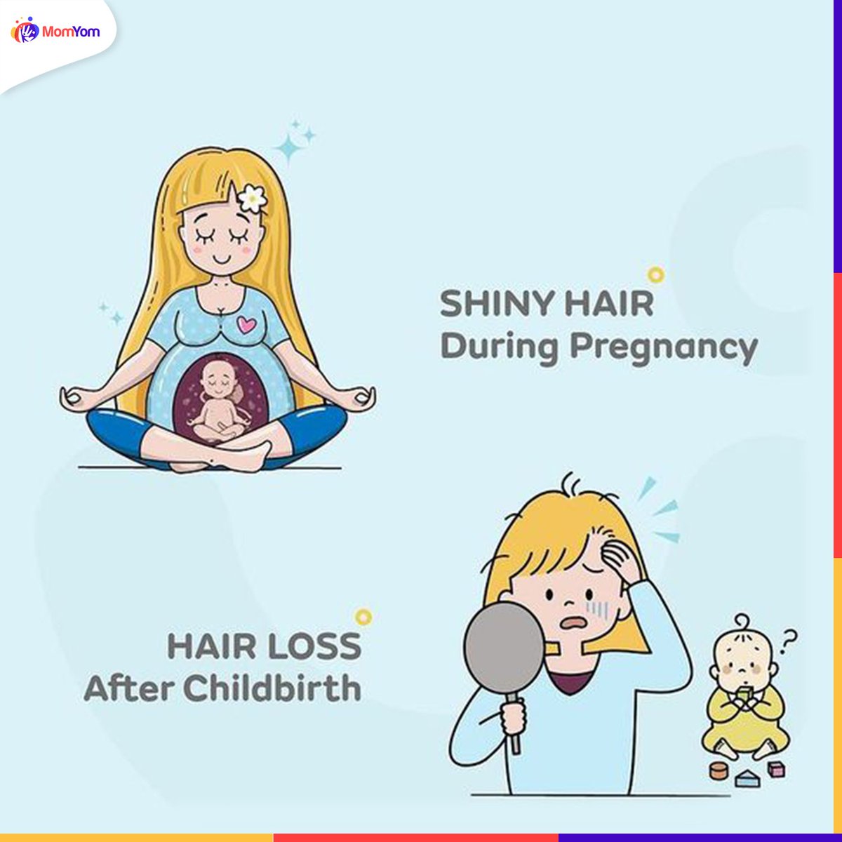 From Glorious to Graceful: Pregnancy brings shinier hair, but don't fret about postpartum hair loss – it's all part of the beautiful journey of motherhood. 💫👶 

#MotherhoodJourney #PregnancyShine #PostpartumHairLoss #MomLife