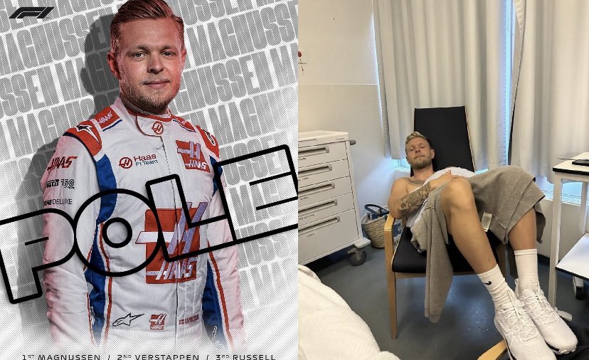 formula1god's tweet photo. Kevin Magnussen: Gets pole in Brazil
Almost 9 months later: Has his 2nd child  

Not a coincidence 😭 https://t.co/CNRO3iUeoV