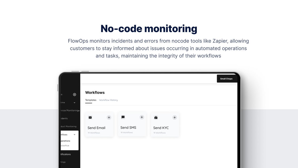 flow0ps's tweet photo. Discover a smarter way to monitor your automated operations and tasks with FlowOps!
Stay informed about incidents and errors in nocode tools like Zapier. Keep your workflows intact and optimize productivity on https://t.co/ZmdSNdLWpo
#FlowOps #Automation #ProductivityBoost https://t.co/EelCiGFMKP