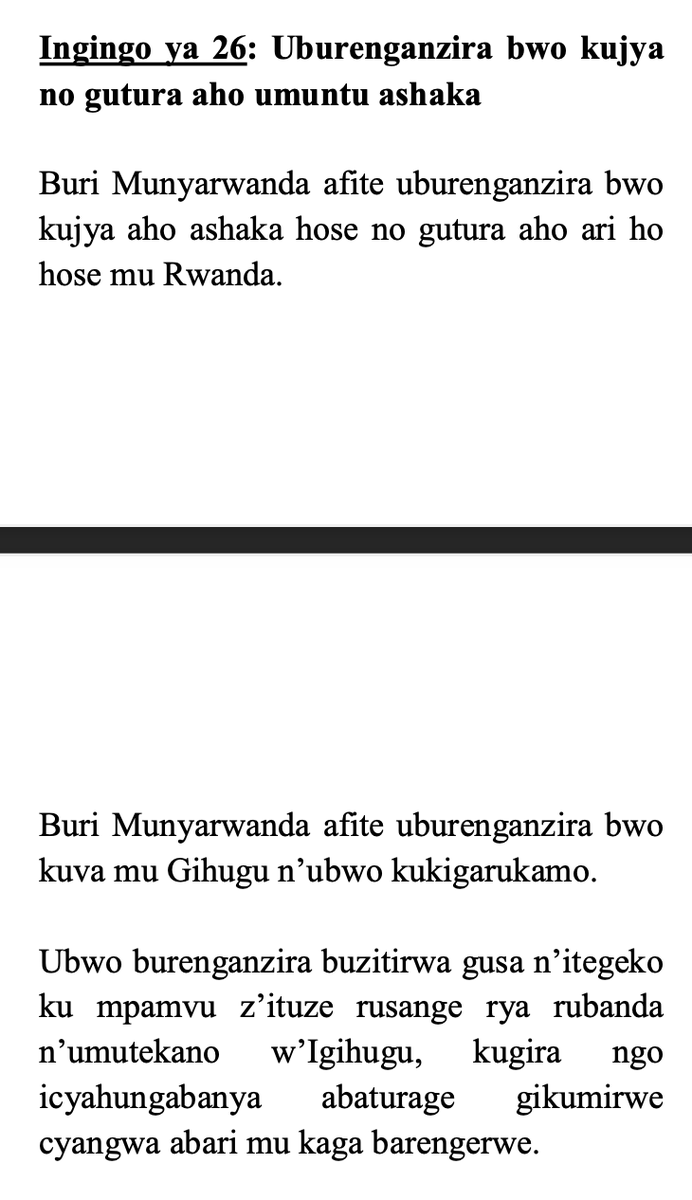 UncleGobby's tweet photo. Counsel @TalkLawRw,  #UBUZEREREZI bisobanuye mu cyongereza "idle &amp; disorderly", ese ni icyaha cg ni amakosa abangamira rubanda?  Mfasha tubihuze n'ingingo ya 26 y'Itegeko #Nshinga y'u Rwanda ya 2003 yavuguruwe 2015 ivuga k'#Uburenganzira bwo #kujya no #gutura aho umuntu ashaka✅ https://t.co/PySzNLfZc0