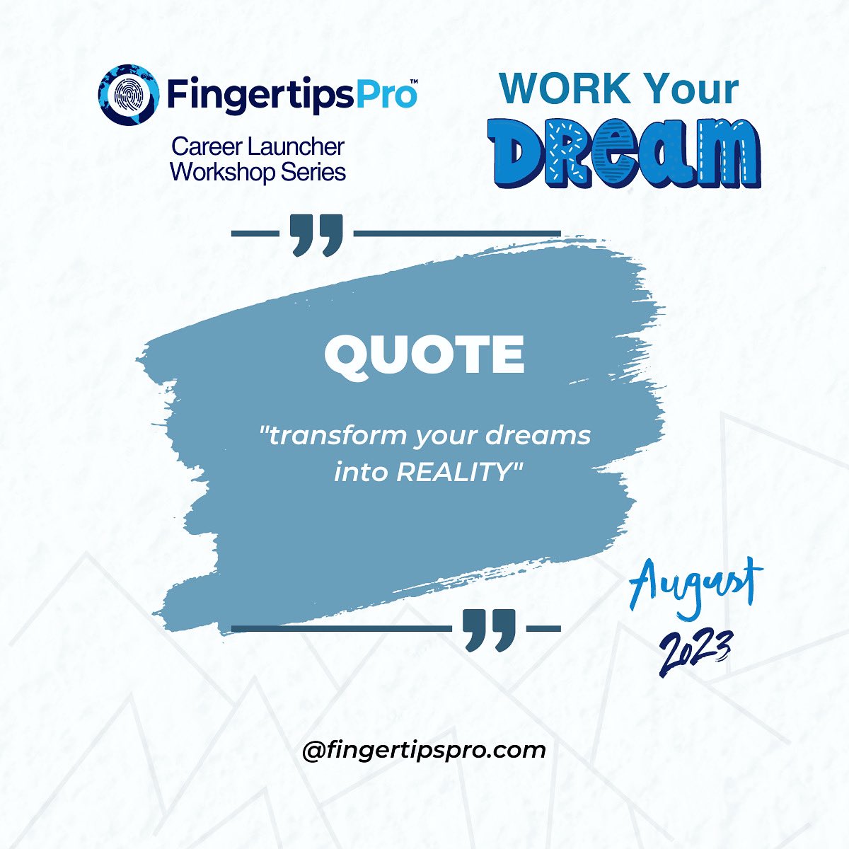 FingertipsProAI's tweet image. New Career Launcher Workshop Series