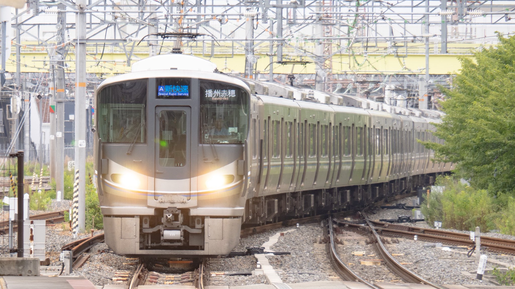 行先板サボ 草津ー播州赤穂×京都 新快速 153系 113系 東海道本線　方向幕 行先板 サボ 国鉄 関西快速 113系