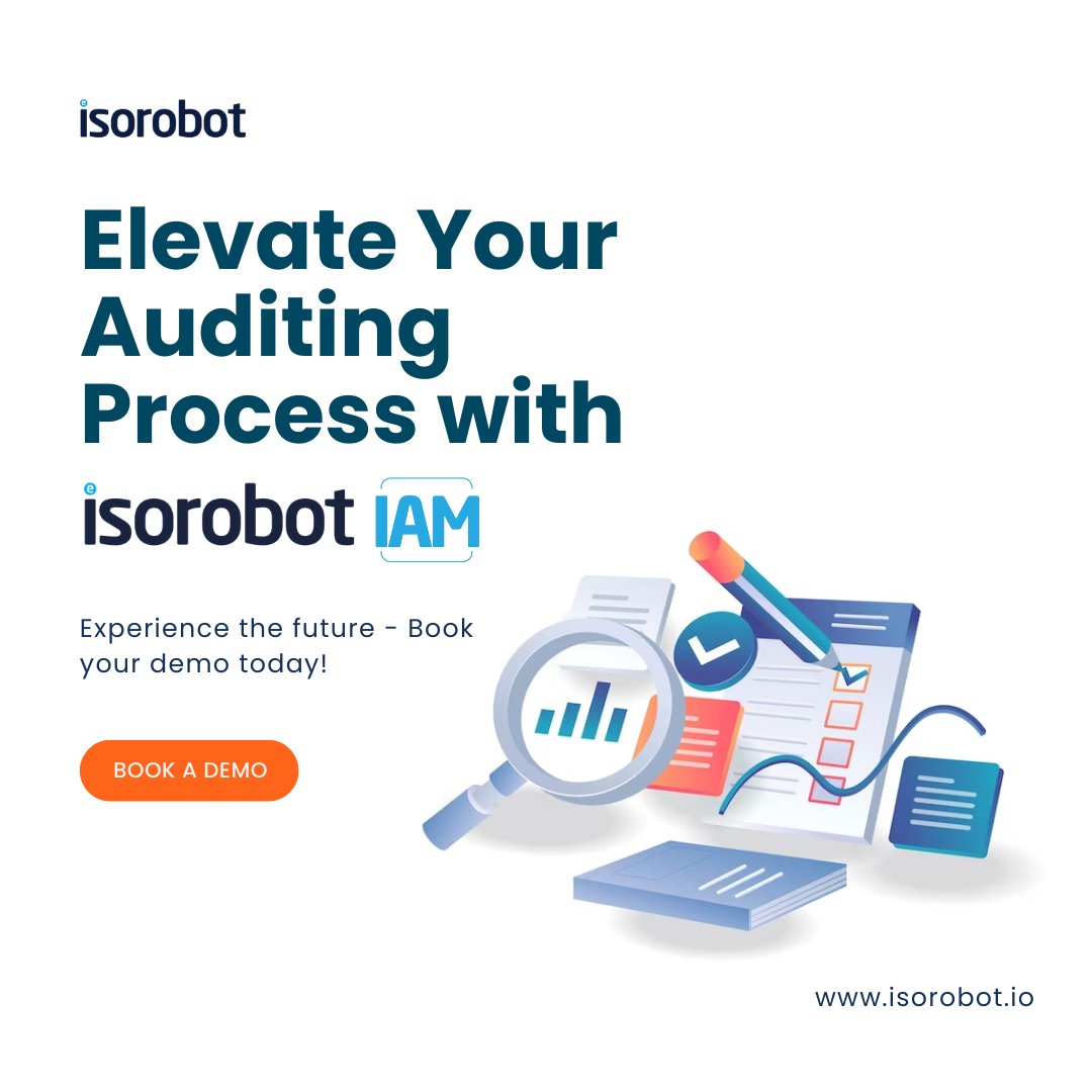 Master your internal audit process with isorobot Internal Audit Manager!

🚀 Increased Efficiency
🤝 Enhanced Collaboration
✅ Improved Compliance
📊 Comprehensive Reporting
🔒 Better Risk Management

Visit isorobot.io today!
#Audit #business #Productivity