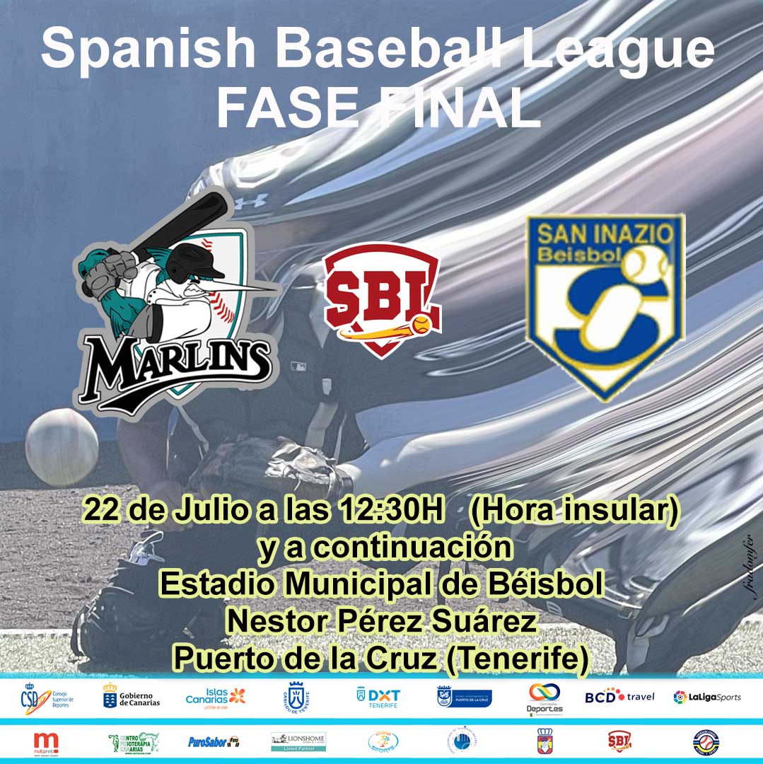 Ultima jornada de la fase final de la SBL 2023, donde Tenerife Marlins Puerto Cruz, disputará ambos encuentros contra @saninaziobeisbol en el Estadio Municipal de Béisbol Néstor Pérez Suárez.  

@rfebs @fcanariabs @cabildotenerife @ayuntamientopuerto