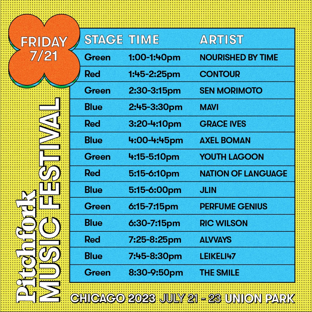 Pitchfork Music Festival Chicago on Twitter "Start planning out your weekend now! It’s not too