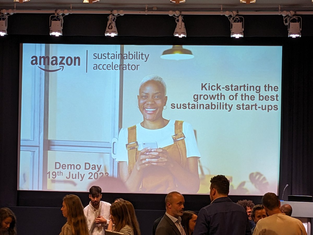 Demo Day for the Amazon  Sustainability Accelerator getting underway at London's Barbican Centre <a href="/AmazonUK/">Amazon.co.uk</a>