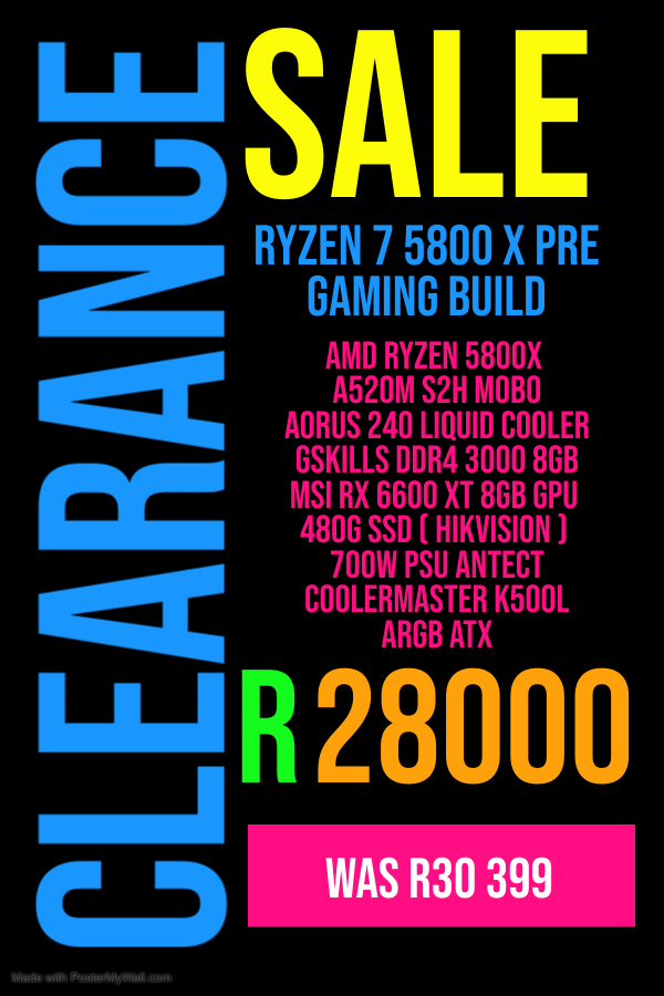 PrellerIt's tweet image. Clearance Sale Now on SAVE UP TO 50% on Selected Items !
Valid While stocks Last  !
VISIT US INSTORE NOW !
Preller IT Solutions
📷 051 492 3398  / WhatsApp 063 017 3933
📷  Preller Square - Shop 15
📷   Online@prelleritsolutions.co.za