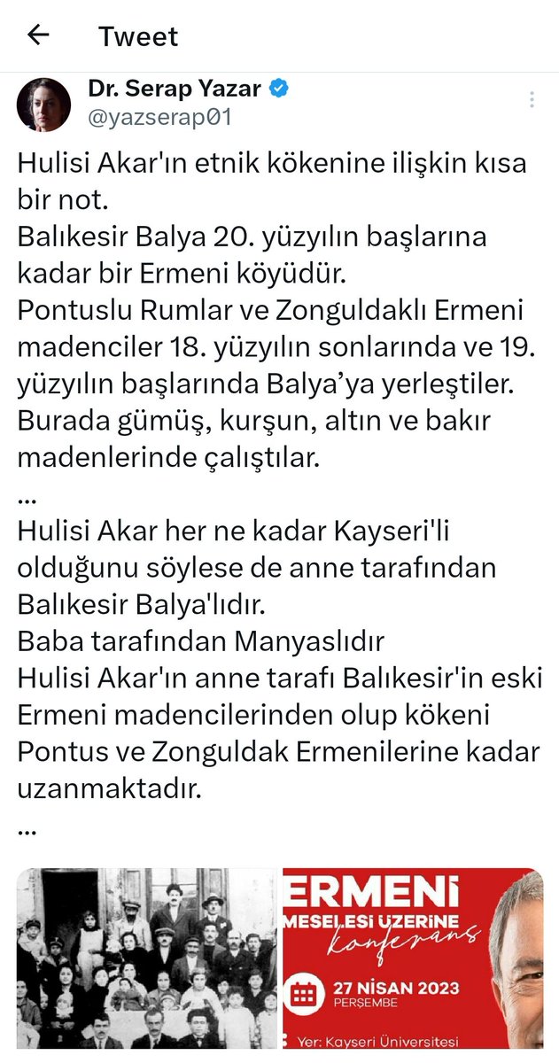 yazserap01's tweet photo. Hulisi Akar'da gizli takipçilerim arasındaymış meğer!

Hulisi Akar'ın etnik kökeninin Ermeni olduğuna yönelik iddia içeren  tweetim hakkında erişimin engellenmesi kararı alınmış. 
Bu yüzden sileceğim! 
Ama bunların huzurlarını bir saniye kaçırdığımı bilmek çok güzel bir his!
#dolar