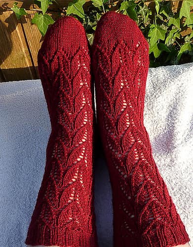 Many thanks frettchen for sharing the beautiful picture with us!
Welcome to participate in Peach Leaves Lace Socks (Cuff Down) – HiyaHiya Free &amp; Fun KAL_Jul/Aug 2023 at
ravelry.com/.../hiyahiya..…
Here is a picture of Peach Leaves Lace Socks (Cuff Down) knitted by frettchen! 📷📷📷