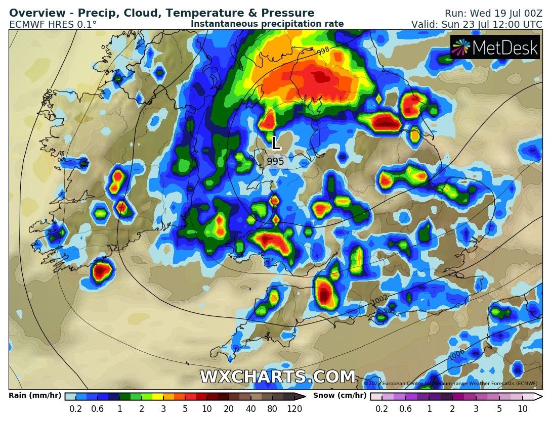 CarlowWeather's tweet photo. Outdoor plans for the weekend? Look away now!

Rain moving in later on Friday with a risk of heavy rain Friday night into Saturday morning and then a very mixed weekend with plenty of showers forecast and also risk of winds increasing. https://t.co/JJPgt77C1i
