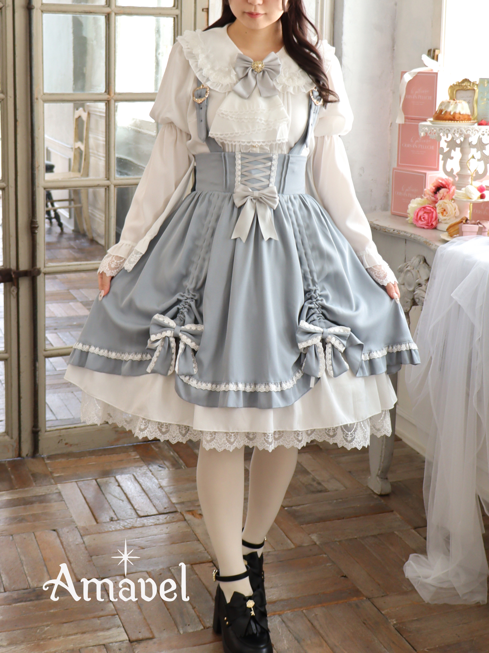 Amavel Secret Macaron ドーリィスカート&ブラウス ボルドー ◇Secret Macaronシリーズ◇ | Amavel BLOG