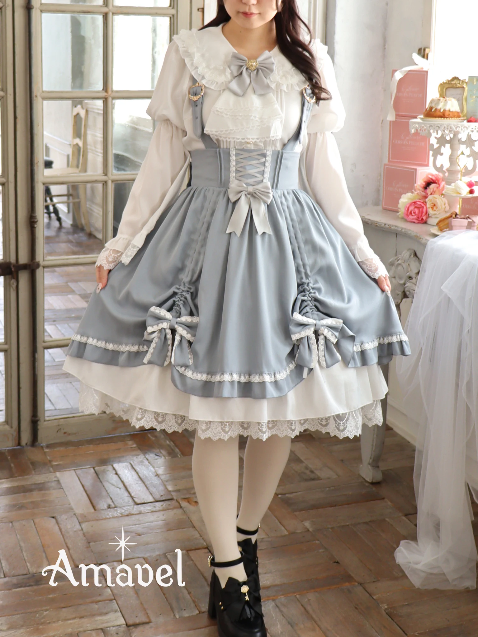 Amavel Secret Macaronドーリィスカート ブラウス サックス Amavel в X: „♥Coming soon Item♥Part2 ＊Secret Macaron ドーリィ