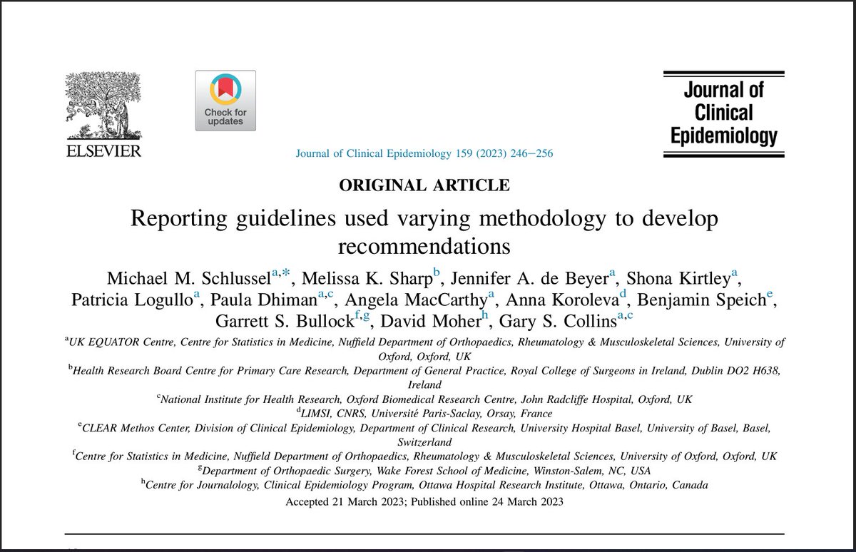 #ReportingGuidelines are simple tools that aid researchers write scientific reports.

Find out how these guidelines are being developed in our new #OpenAccess paper: doi.org/10.1016/j.jcli…

#Researchpaper #ResearchIntegrity #ResearchTransparency #ResearchReproducibility