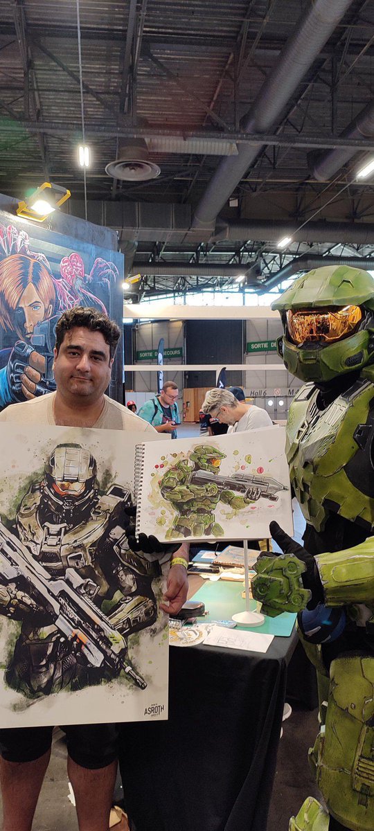 Masterchief aime bien les dessins que je fais de lui…#masterchief #halofanart #xbox @_PabloSchreiber #XboxSeriesX #asrothdesign #cosplay #JapanExpo2023