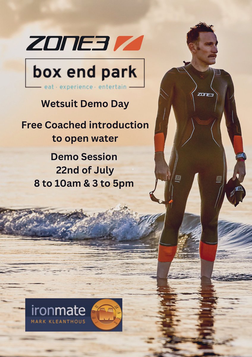 FREE Zone3 wetsuit demonstration day with free coached open water sessions Book to swim @BoxEndPark Bedford MK43 3RQ #Zone3official #BoxEndPark #openwaterswim #openwater #openwaterswim #openwaterswimcoach #triathlete #swimcoach #bedford #wetsuit #demoday #timdon #tri_thedon