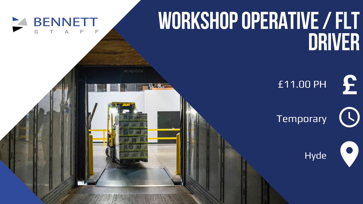 BennettStaff1's tweet image. Calling all experienced workshop operatives! Our client based in Hyde is looking to recruit an operative, to work within their engineering environment. 🏭👷‍♂️

If you are interested contact Chris or Courtney on 0161 368 5511 📞

loom.ly/pIBLedI
#fltdriver #Hyde #Manchester