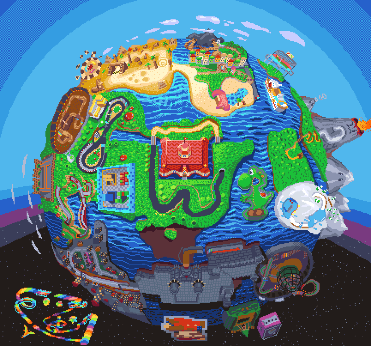 Daydream_Stream's tweet photo. A Mario Kart Double Dash globe I made last month https://t.co/h368AuxjxN
