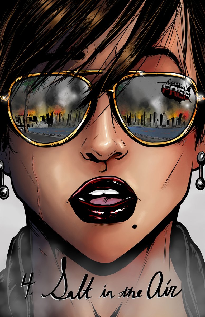 It's my birthday and I feel like celebrating, so here is the full cover for Home Free: Salt in the Air.  

Art by the wonderful <a href="/ComicLodge/">Ash & Ink Studios</a> 

The only thing an indie creator wants on a day like this is for you to share it far and wide. 🥳