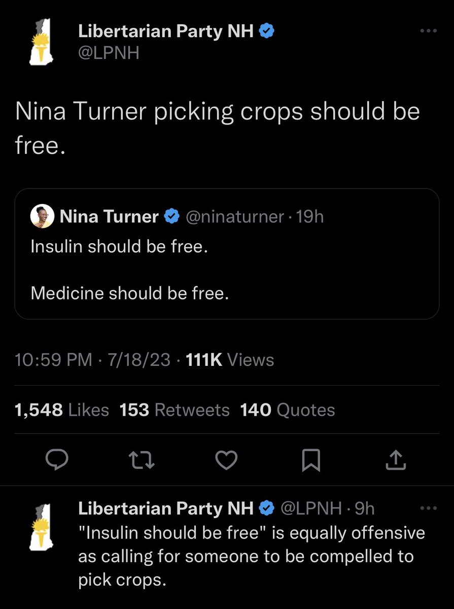 This is racist and anti-Black. Period.

In no way is advocating for free insulin comparable to chattel slavery.

Shameful &amp; uneducated.