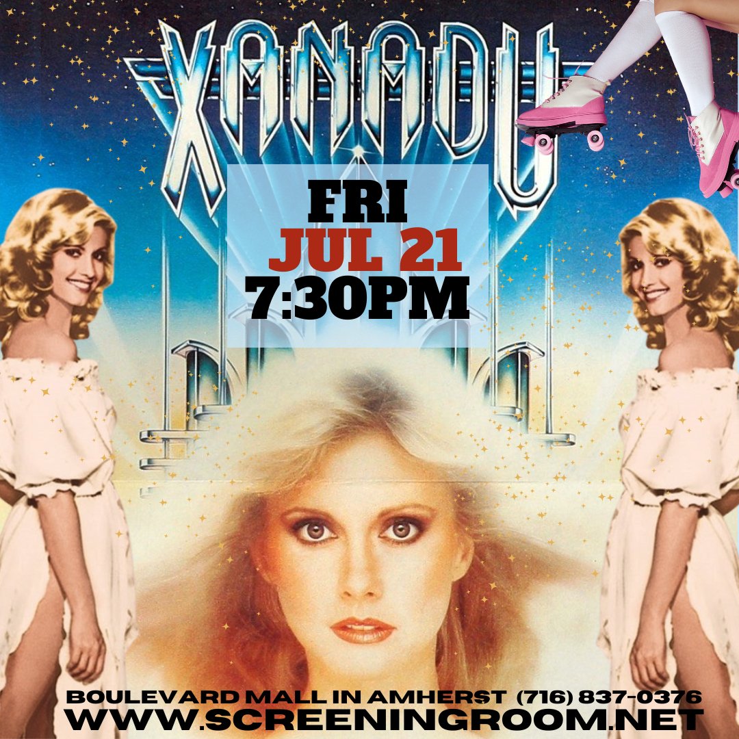 This Friday at 7:30pm.  XANADU (Final Showing)  The 1980 musical fever dream features the late, great pop icon Olivia Newton-John.  With Gene Kelly.  FRI JUL 21 at 7:30pm  $7/$6  https://t.co/jrlGvDZdtB https://t.co/HdvS5XjzmE
