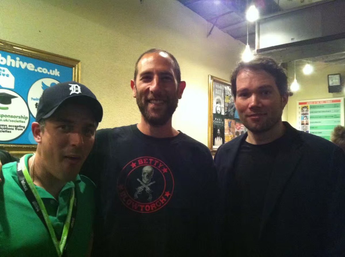 realDrewFralick's tweet photo. Last time @thegoodgreatsby and I shared a stage we were hanging out with Ari Shaffir in the UK. So glad to have him to the Joke Gym Detroit this weekend before he and little Paul return to the Fringe. If you’re around come check it out! https://t.co/h94jlNM9Mg