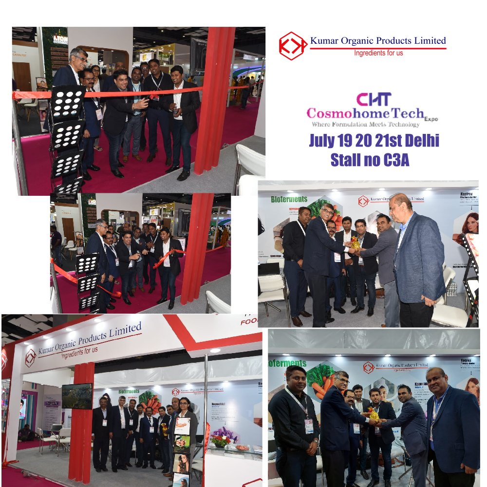 KumarOrganic's tweet image. Kumar Organic Products Limited is proud to participate at  Cosmohome Tech and having our stall inaugurated by Mr Gaurav Jain Director Nature Tech July 19 - 21 in Delhi. We are open and excited to showcase our wide range of ingredients to new company and traders. 
#CosmohomeTech